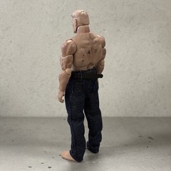 PB-SPT-BU: 1/12 blue jeans with belt for 6 inch muscular body action figure
