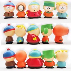 6cm 5PCS South Park Action Figure Set PVC Cartoon Model Toy Gift for Kids