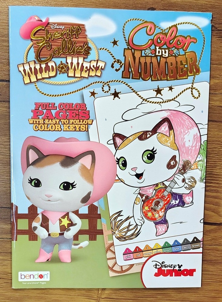 NEW Sheriff Callie Wild West 48-Page Color by Number Coloring Book Color Guide