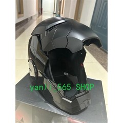 Full Black Iron Man 1:1 MK5 Jarvis Deformable Voice Control Wearable Helmet Mask