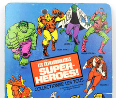 VTG 1979 MEGO WORLD’S GREATEST SUPER HEROES HUMAN TORCH FRENCH PIN PIN CARD