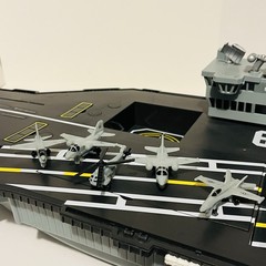 GI Joe USS Saratoga Motorized Aircraft Carrier W Box Jets Helicopter Works Video
