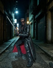 1/12 black overcoat for 6″ blade figure SHF Nota Mezco MixMax PHICEN Figma ❶USA❶