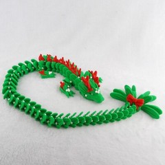 Mistletoe Dragon – 3D Printed Articulated Holiday Toy – Cute Christmas Gift Idea