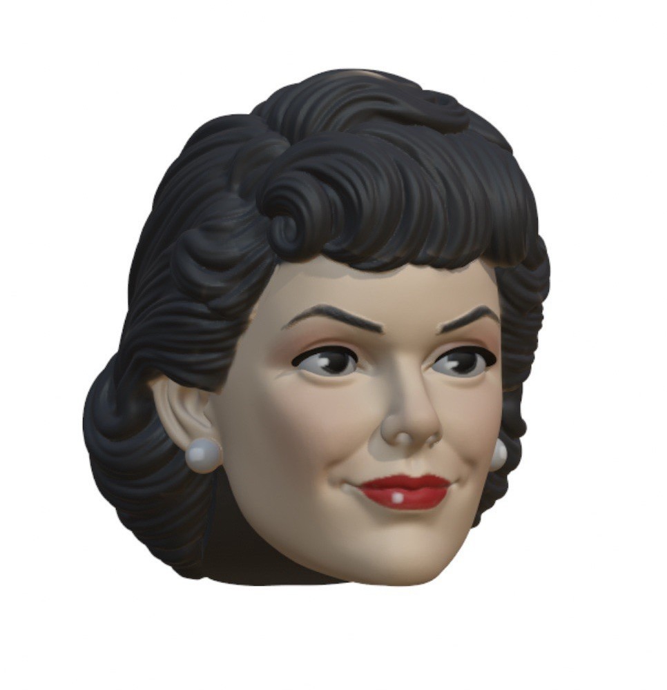 Classic Reporter Lady Custom Action Figure Head 1:9 or 1:6 Mego