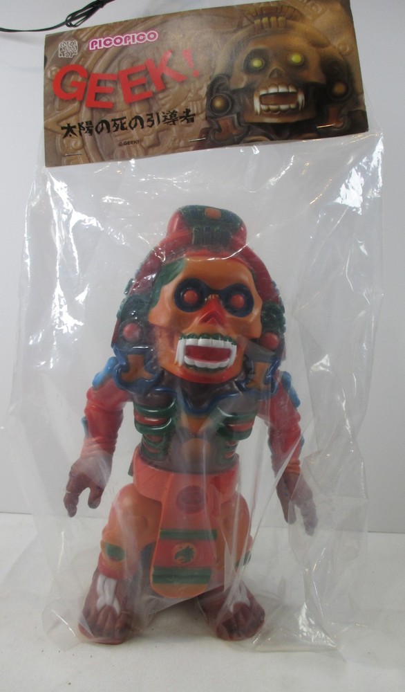 NEW PicoPico GEEK! 13.5″ XOLOTL Aztec God of Death COLORFUL Sofubi Vinyl Japan