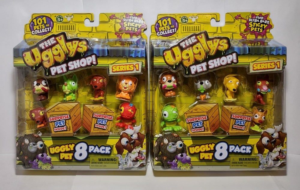 The Ugglys Pet Shop Series 1 Ugly Pet 8 Pack Dog Cat Turtle Rat New Lot 2 HTF