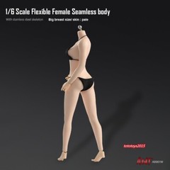 1:6 Female Pale Skin Large Bust Breast Figure Flexible Seamless 12 inch Body Toy