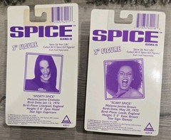 Spice Girls Sporty Spice, Scary Spice 1998 3″ Mini Figures Toymax Lot Of 2 NIB