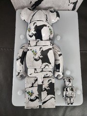 Medicom Bearbrick FLOWER BOMBER 100% & 400% Banksy Graffiti US SELLER BE@RBRICK