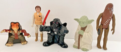 Lot 5 Star Wars 1980 Leia 1977 Chewbacca 1996 Yoda 2001 Darth 2008 Jar Jar