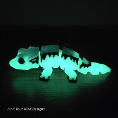 Glow-In-The Dark Mini Crested Gecko 3D Articulated Flexi Fidget Easter Gift