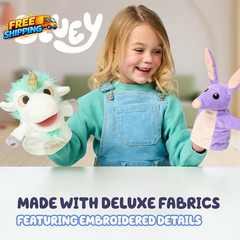 Unicorse & Bob Bilby Hand Puppet Plush Toys, 8-9”, 2-Pack | Soft Deluxe Fabric,