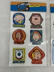 4 FAMILY GUY WINDOW CLINGS SET Peter Brian Stewie Griffin TV Show Auto Car Glass