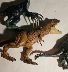 (3) Jurassic World LOT Scorpios Rex Camp Cretaceous T Rex Battle & Slashin Dino