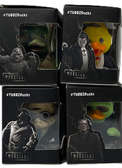 Lot of 4 Mini Tubbz Duck Universal Monsters Dracula, Creature, Frankenstein…..