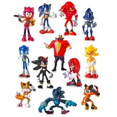 Sonic The Hedgehog Action Figures 12PCS Sonic Party Favors Cake Toppers 2.5inch