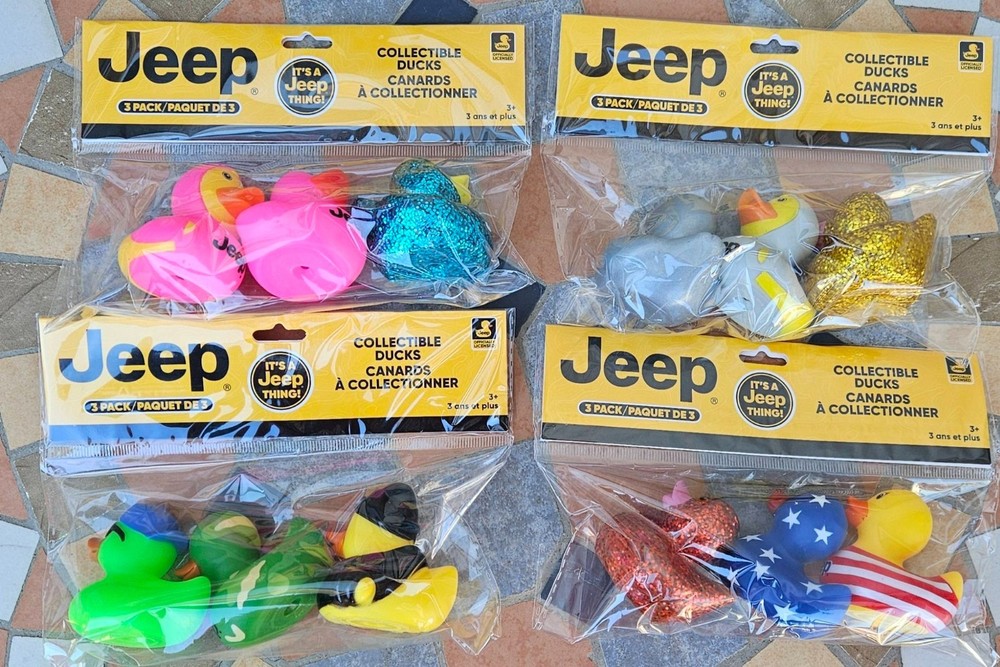 Jeep Branded 2” Rubber Duck Glitter Duck with Jeep Logo you get 4 pack NEW VHTF