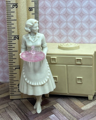 1:24 1950 Dollhouse Hostess Homemaker Inspired by Marx with Flamingo Platter