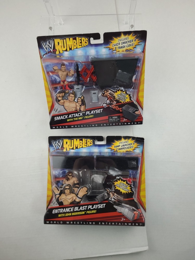 WWE Rumblers John Morrison Miz Playset Wrestling Action Figure Lot Mattel Aew