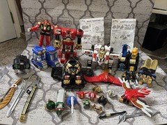 Power Rangers Megazord Lot HUGE Tigerzoid Thunderzoid Helmets Swords