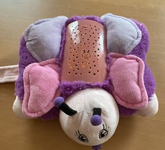 Dream Lites Pillow Pets Butterfly Pink Purple Light-Up Nightlight Stars Pattern