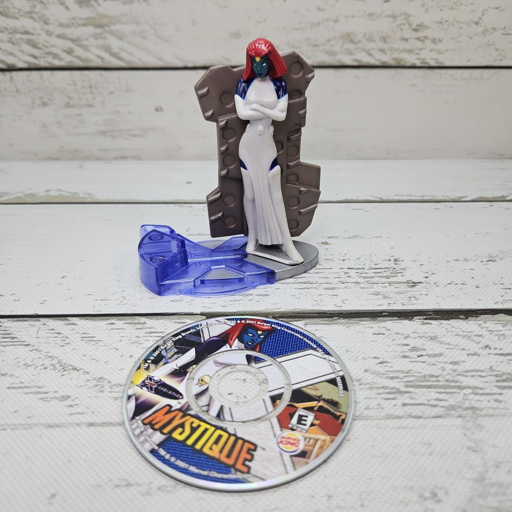 Burger King Marvel X-Men Evolution Mystique Meal Toy 2001 PVC Figure CD Read