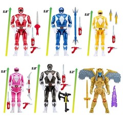 Mighty Morphin Power Rangers Re-Ignition Auto-Morphin 6pk Battle Set GOLDAR NEW