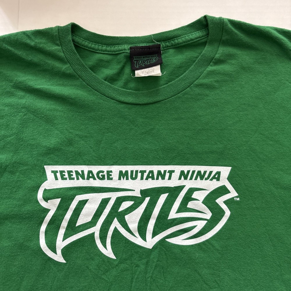 TMNT Vintage Teenage Mutant Turtles Logo T Shirt Size Large Green
