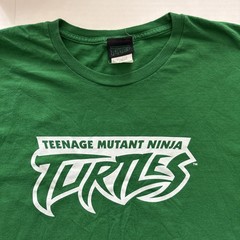 TMNT Vintage Teenage Mutant Turtles Logo T Shirt Size Large Green