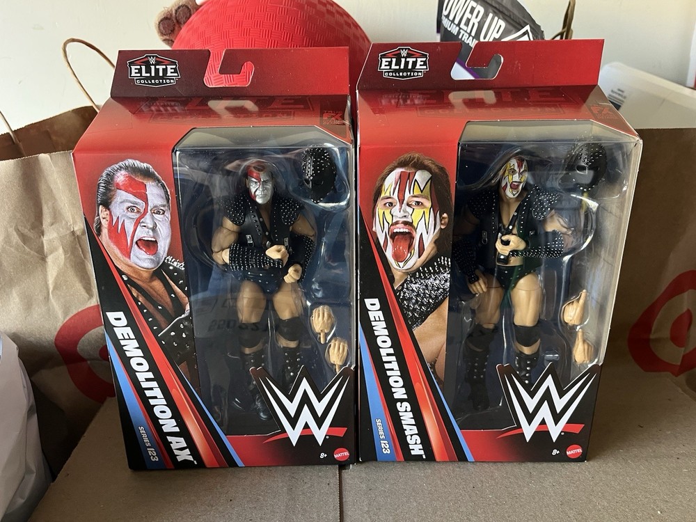 WWE Elite Collection 123 Demolition Ax & Smash Wrestling Figure Lot Mattel Set !