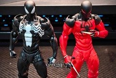 In US! MESS TOYS Symbiote Spider-Man Action Figure Black Red Model Boy Toys Gift