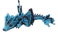 Moonshadow Fae Wolf Dragon Articulated Crystal Wing Fantasy 3D Printed