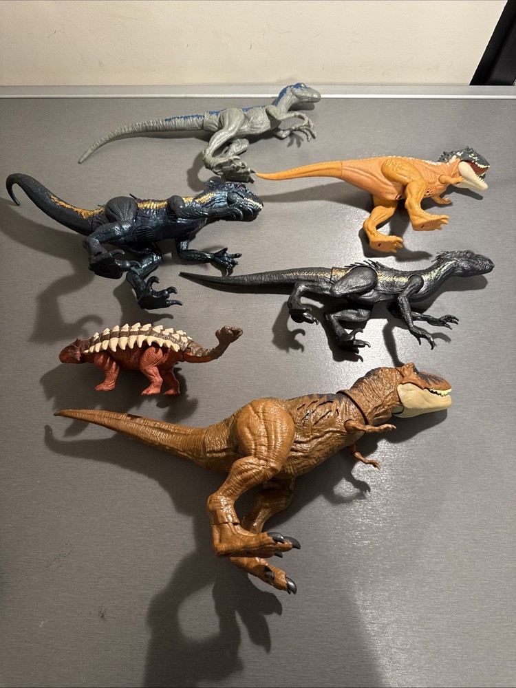 6 Jurassic World Park Dinosaur Figures Toy Collection Lot T-Rex