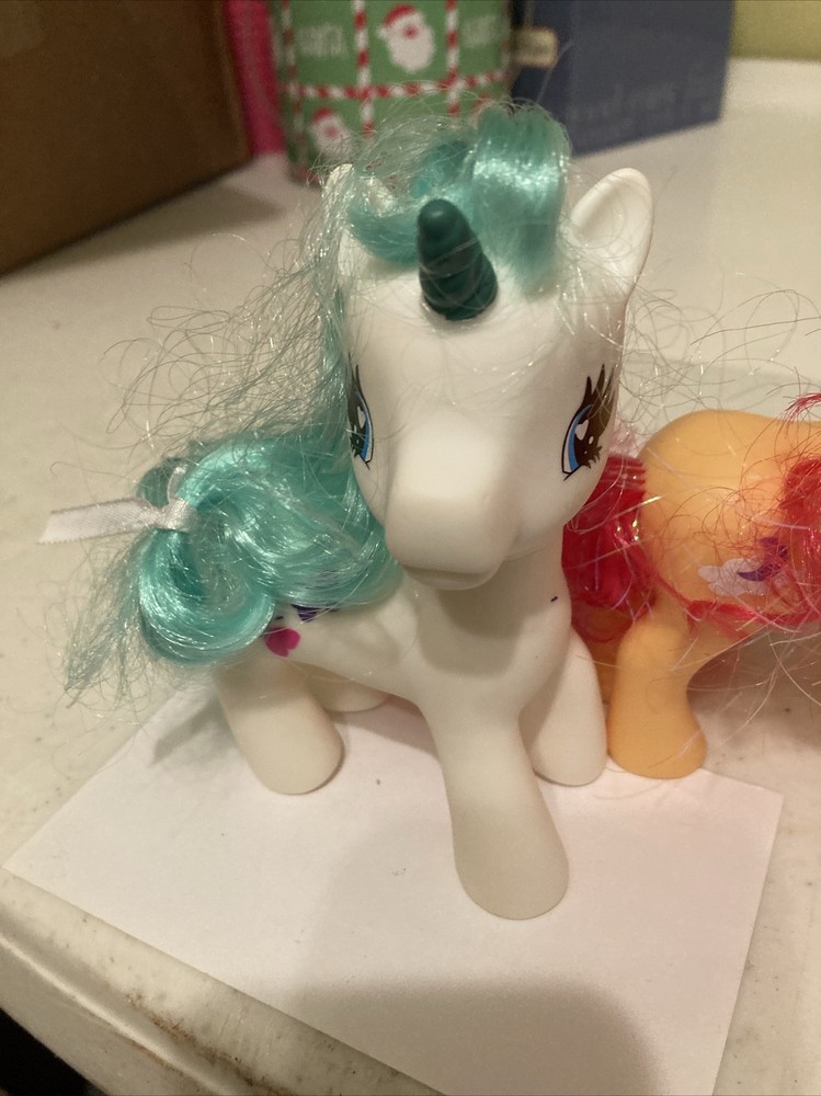 My pretty pony unicorns 5 Inches white peach pink and blue
