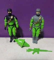 Vintage GI Joe Cobra Firefly V2 Figure LOT BOTH VARIANTS