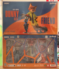 New GONG X Zootopia Cartoon Action Figure Toy Gift Judy and Nick Wilde Set