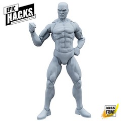 Shady Gray 1:12 EPIC HACKS Blank Male Action Figure 6″ Boss Fight