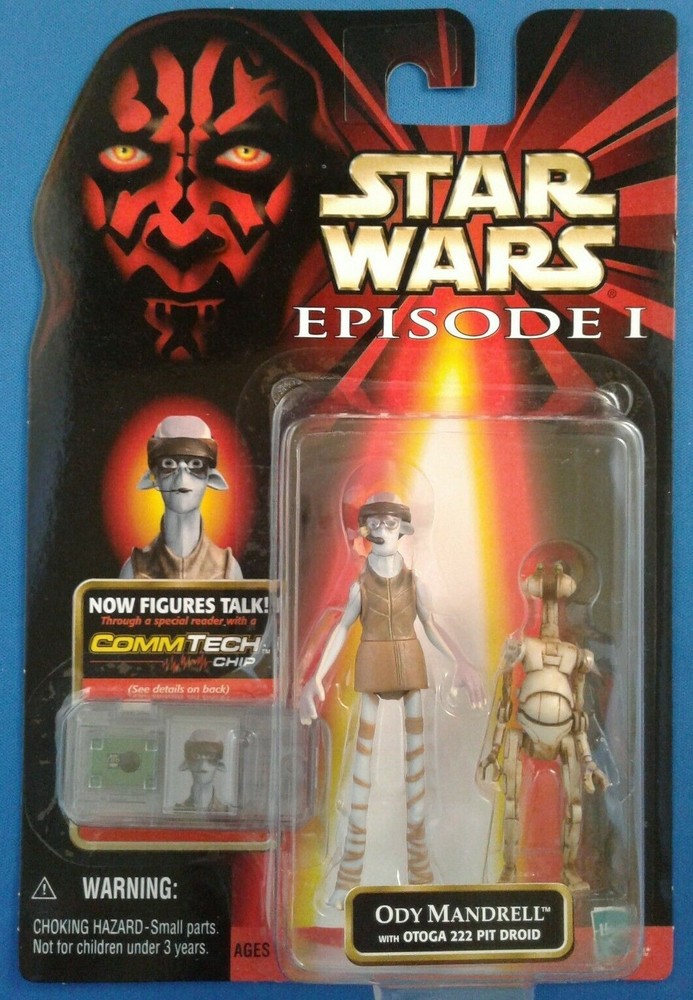 Star Wars TPM Ody Mandrell with Otoga 222 Pit Droid, Red Card, Ep1