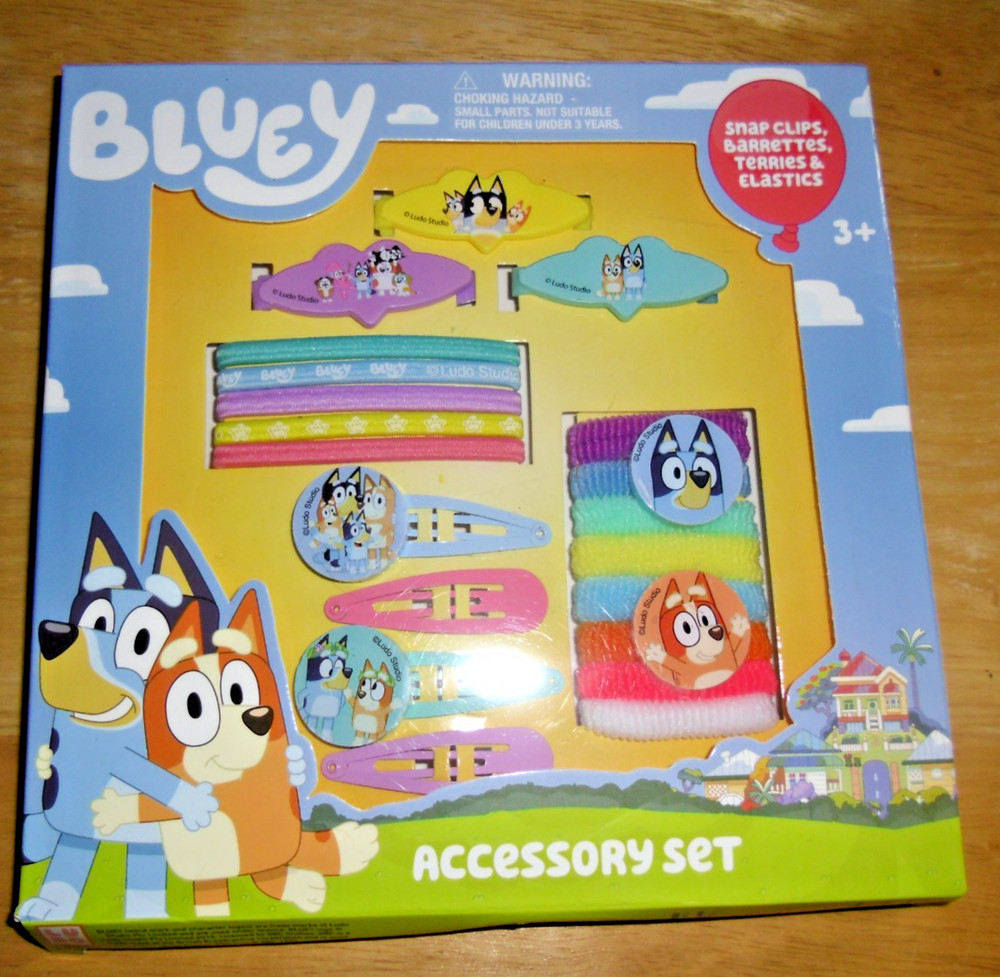 BLUEY Girls 20-Piece Hair ACCESSORYS – Safe & Stylish for Ages 3+-NIP-FREE SHIP