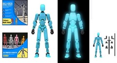 Glow in the Dark T13 3D Printed Action Figure – Fully Articulated & Customizable