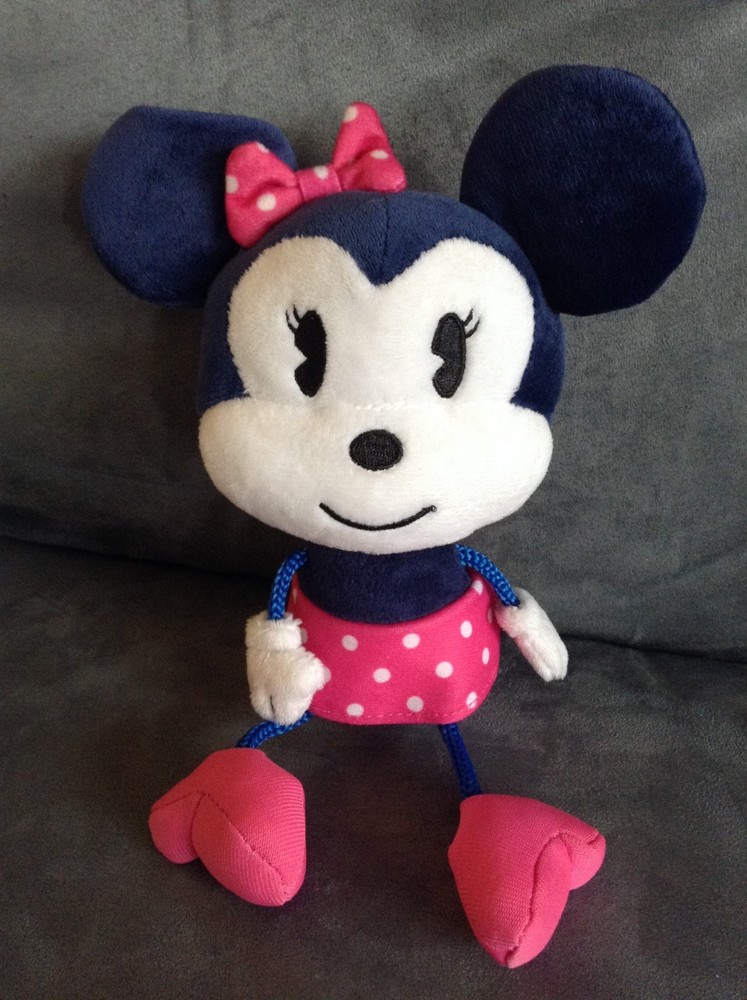 MINNIE MOUSE 9″ STUFFED PLUSH DOLL PINK, WHITE AND NAVY BLUE – GENTLY USED