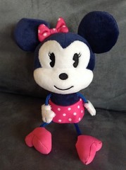 MINNIE MOUSE 9″ STUFFED PLUSH DOLL PINK, WHITE AND NAVY BLUE – GENTLY USED