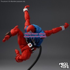 In Stock Mess Toys Spider-Man Scarlet Hero Blue Cloth Battle Suit Action Figure