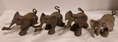 (Lot Of 4)~1995~ F-P Inc. ~Elephant~Hard Gray Rubber Figure (Indonesia)