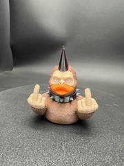Punk Rock Bigfoot Ducky Figurine Flipping The Birdie! Ready For Your Jeep!
