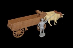 MARX Ox teams w/yokes in pliable resin (tan or gray) ox playset toy soldiers