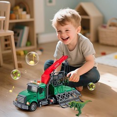 LerBao Large Dinosaur Transport Truck Toys for 3 4 5 6 7 8 Year Large, Color
