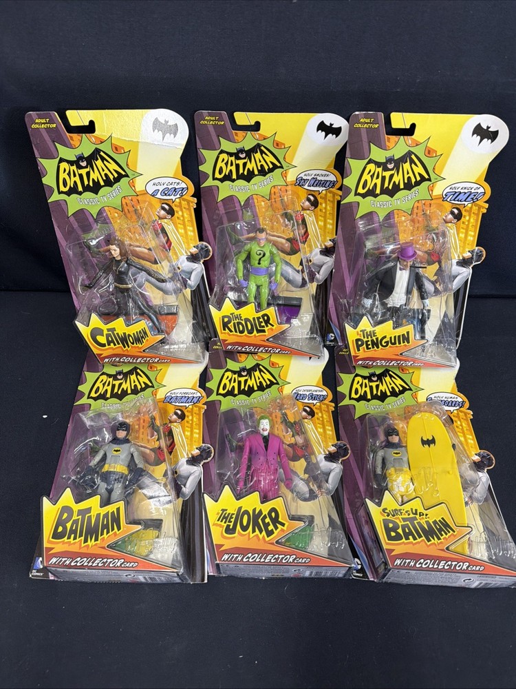 Batman Classic TV Series Figure Lot 6 Mattel 2013 Joker Riddler Catwoman Penguin