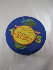 VTG TMNT Metal Tin 1990 Teenage Mutant Ninja Turtles Bubble Bath Crystals 10 oz